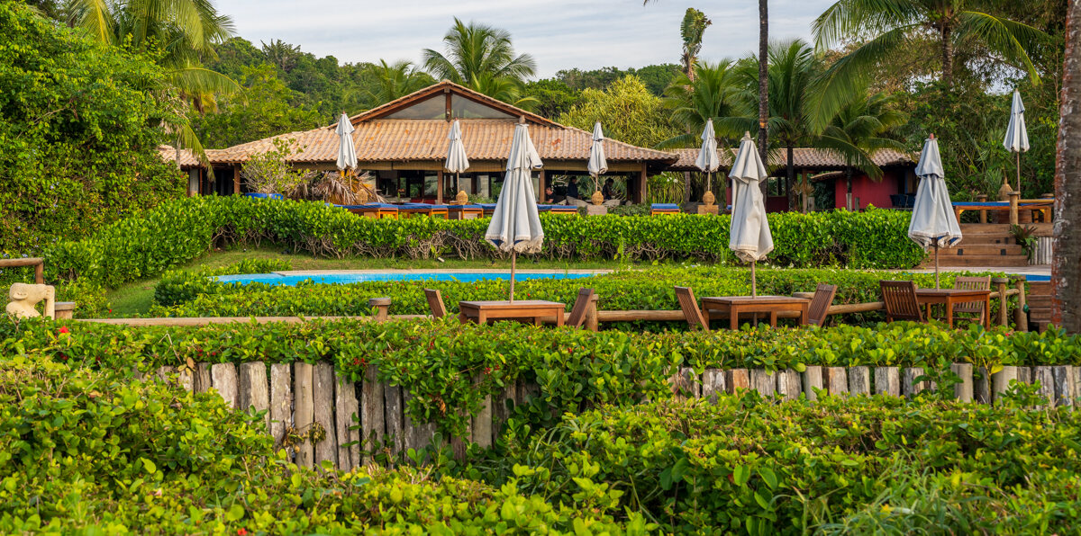 Palms, mangroves and coastline around Trancoso — photograph by Lawrence Leyderman