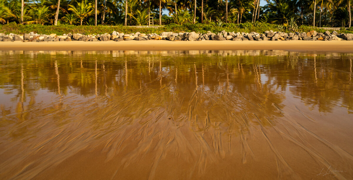 Tidal sand patterns at low tide, Trancoso — photograph by Lawrence Leyderman