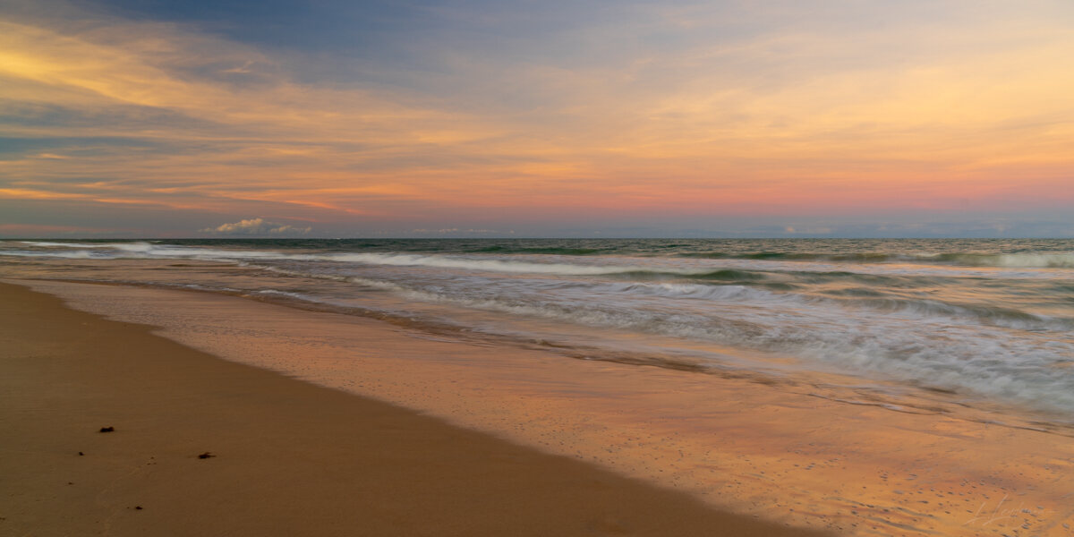 Sunrise over the Atlantic at Trancoso — photograph by Lawrence Leyderman
