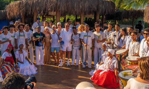 Celebration during the wedding week in Trancoso — photograph by Lawrence Leyderman