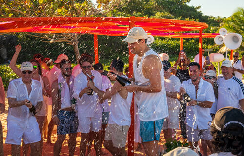 Celebration during the wedding week in Trancoso — photograph by Lawrence Leyderman