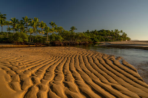 Tidal sand patterns at low tide, Trancoso — photograph by Lawrence Leyderman