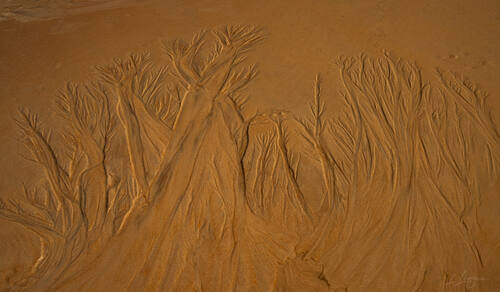 Tidal sand patterns at low tide, Trancoso — photograph by Lawrence Leyderman