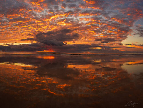 Sunrise over the Atlantic at Trancoso — photograph by Lawrence Leyderman