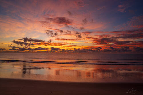 Sunrise over the Atlantic at Trancoso — photograph by Lawrence Leyderman