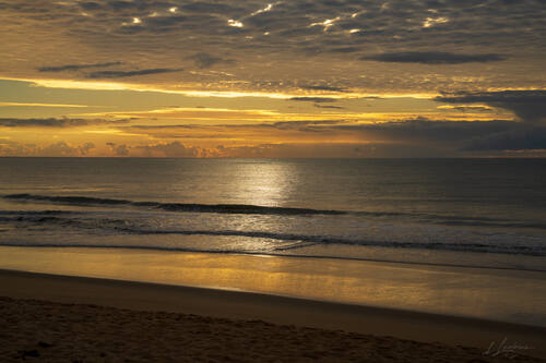 Sunrise over the Atlantic at Trancoso — photograph by Lawrence Leyderman
